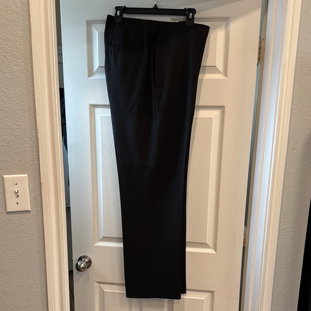Black Dress Pants with Pleats and Crease